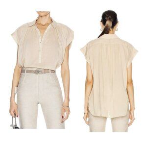 Nili Lotan Normandy Blouse in Almond,  Size S, New‎ with tags
